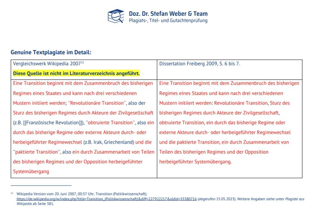 Gutachter zum Fall Freiberg: „Einer der sonnenklarsten Plagiatsfälle“ Einer der auffälligsten Plagiate sind die kopierten Textpassagen aus dem Online-Lexikon Wikipedia. Als Freiberg seine Dissertation vor rund 15 Jahren verfasste, war die Plattform nicht so gängig wie heute.