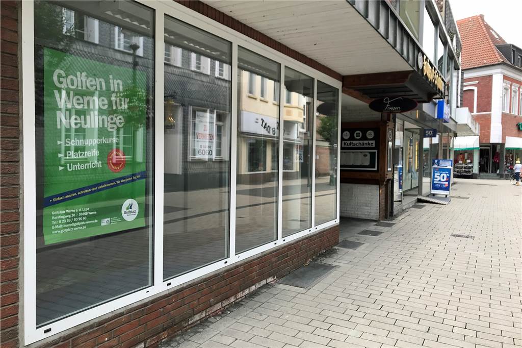 Geschäftsimmobilien in Werne: Viele Interessenten springen wieder ab Eines der Ladenlokale, die noch zu vermieten sind, befindet sich an der Bonenstraße.