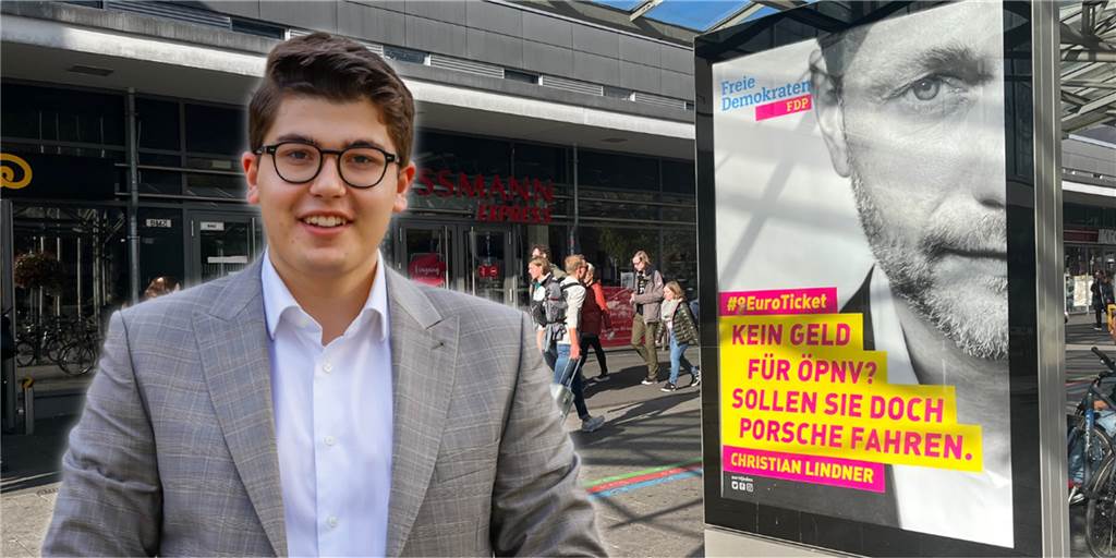 Staatsschutz ermittelt wegen gefälschter Lindner-Plakate – FDP-Chef sieht‘s gelassen Eines von 28 gefälschten Christian-Lindner-Plakaten haben die Unbekannten an einer Werbetafel am Eingang des Hauptbahnhofs angebracht.
