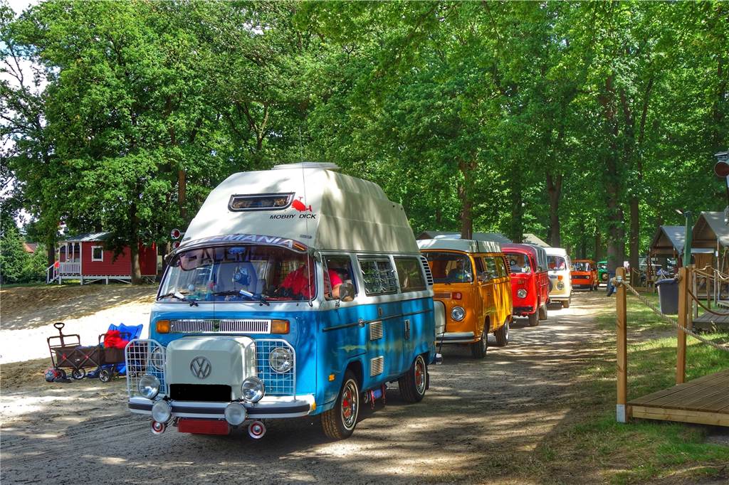 Seepark Ternsche zählt zu den besten Campingplätzen in Europa Einige Camper haben ihre ganz besonderen Fahrzeuge dabei.