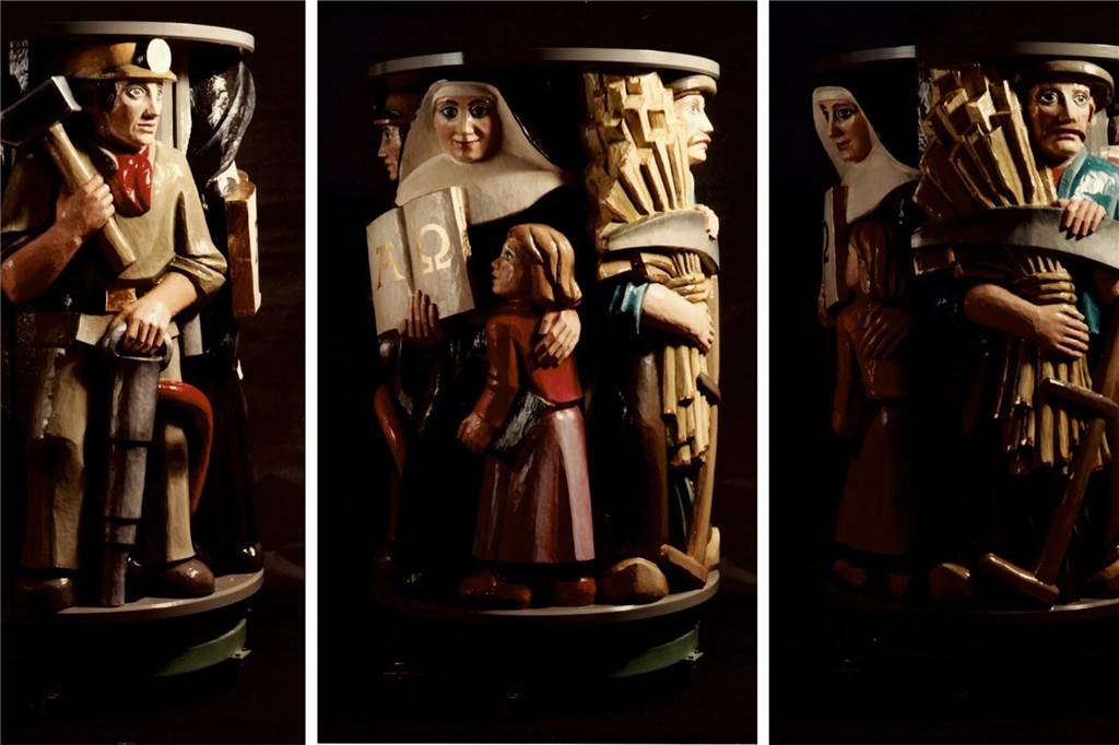 Nach Glockenkrieg um „Zahn-Lücke“: Hörenswürdigkeit ist 40 Jahre alt Einige der Figuren (Bergmann, Ordensschwester, Bauer v.l.) des Glockenspiels.