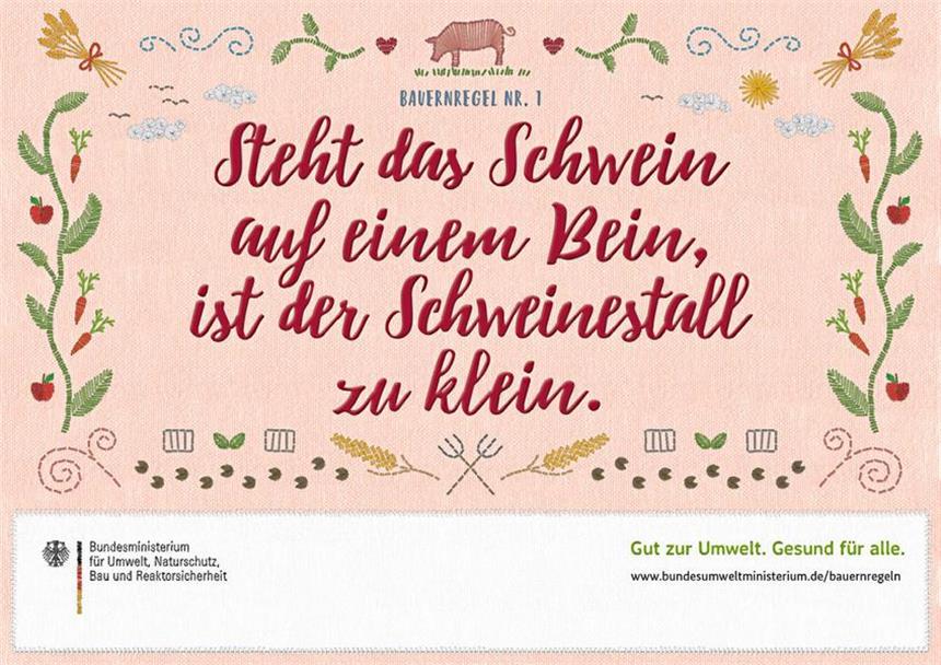 Selmer Landwirte ärgern sich über Plakat-Aktion Elf "Neue Bauernregeln" hat das Bundesumweltministeriums ausarbeiten lassen. Mit ihnen soll in 70 deutschen Städten plakatiert werden.