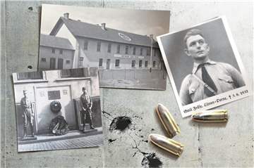 Emil Fröse, die Mahnwache an der Gedenkstätte und das nach ihm benannte SA-Heim.