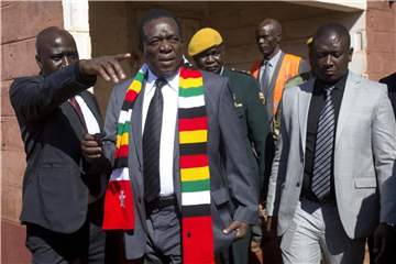 Emmerson Mnangagwa, Präsident von Simbabwe, nachdem er seine Stimme abgegeben hat. Foto: Jerome Delay/AP