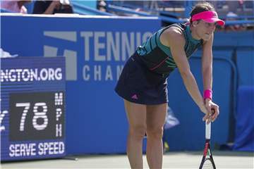Endstation im Halbfinale: Andrea Petkovic verpasste den Finaleinzug in Washington. Foto: Justin Cooper