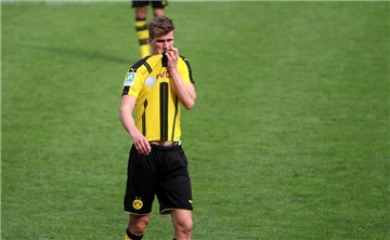 Enttäuscht nach dem 1:1 gegen Essen: BVB-II-Mittelfeldspieler Moritz Fritz.