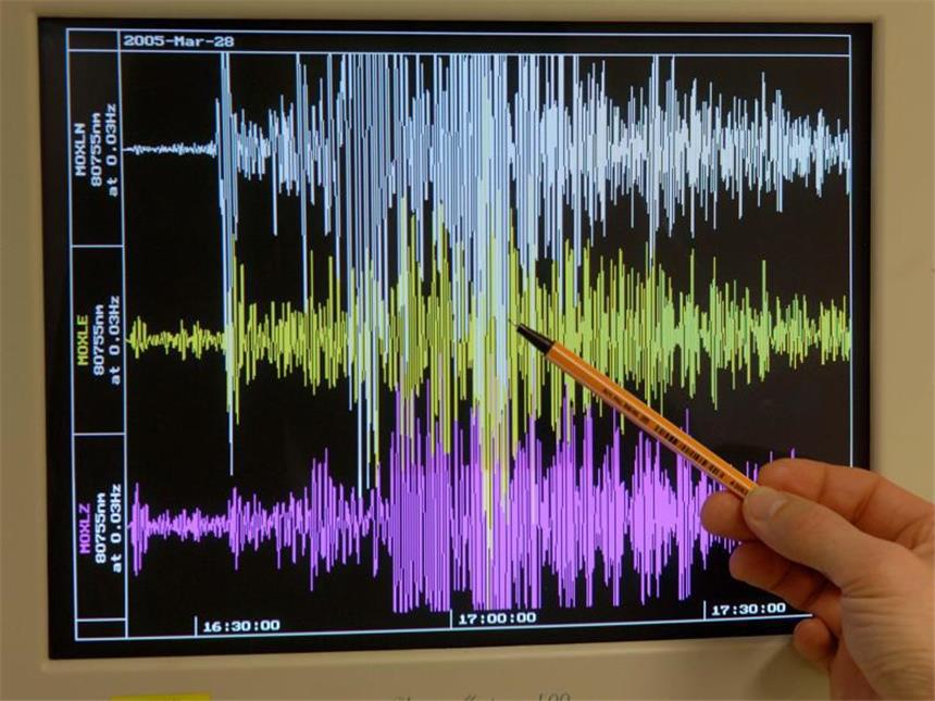 Neues Erdbeben-Alarmsystem für NRW entwickelt Erdbeben-Seismogramm. Foto: Jan-Peter Kasper/Archiv