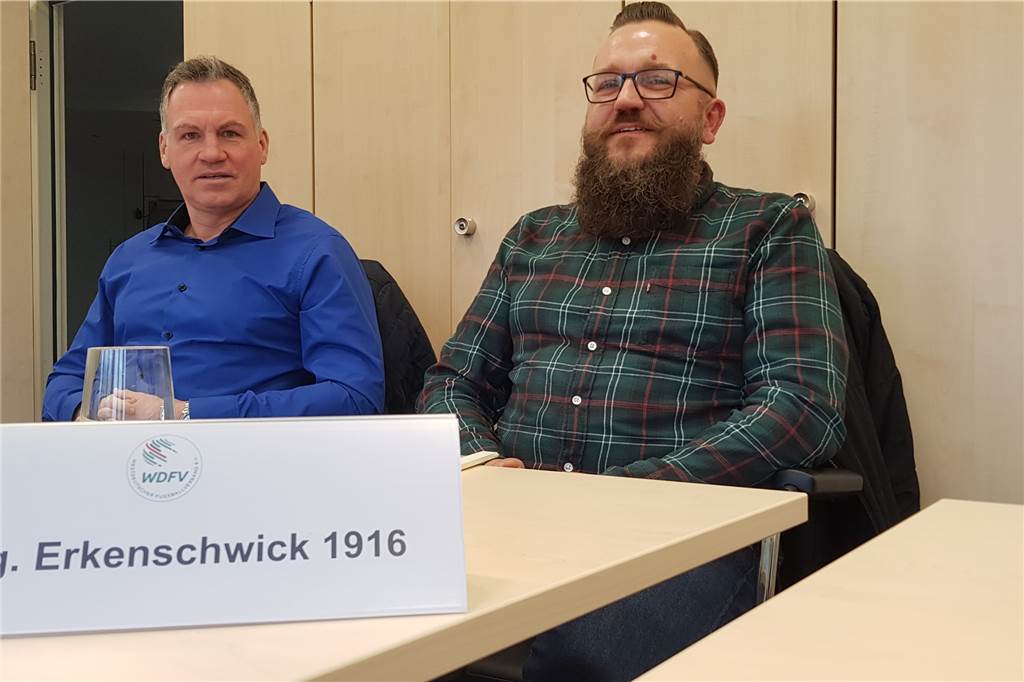 Kompromiss bei Geisterspiel-Diskussion: Entscheidung über Pokal-Spiel der Spvgg. Erkenschwick Fußball, WDFV-Geschäftsstelle Duisburg, 3. Dezember 2022: Erkenschwicks Vorsitzender Olaf May und Sicherheitsbeauftragter Sven Hoffmann vertraten die Spvgg. Erkenschwick vor dem WDFV-Verbandssportgericht.