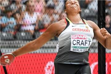 Erreichte mit dem ersten Wurf das Finale: Shanice Craft. Foto: Bernd Thissen