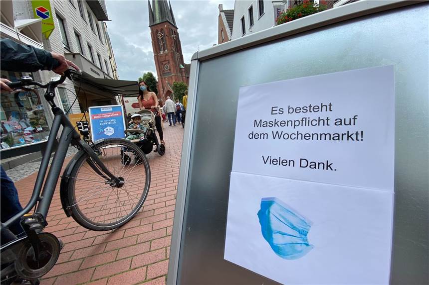 Maskenpflicht in Halterns Innenstadt aufgehoben - mit einer Ausnahme Es herrscht weiterhin Maskenpflicht auf dem Halterner Wochenmarkt. Allerdings reicht ab sofort das Tragen einer Alltagsmaske aus.