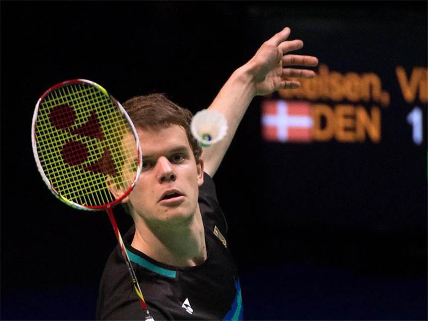 WM-Aus für deutsches Badminton-Team - 0:5 gegen Malaysia Fabian Roth verlor das Spitzenspiel. Foto: Grzegorz Michalowski