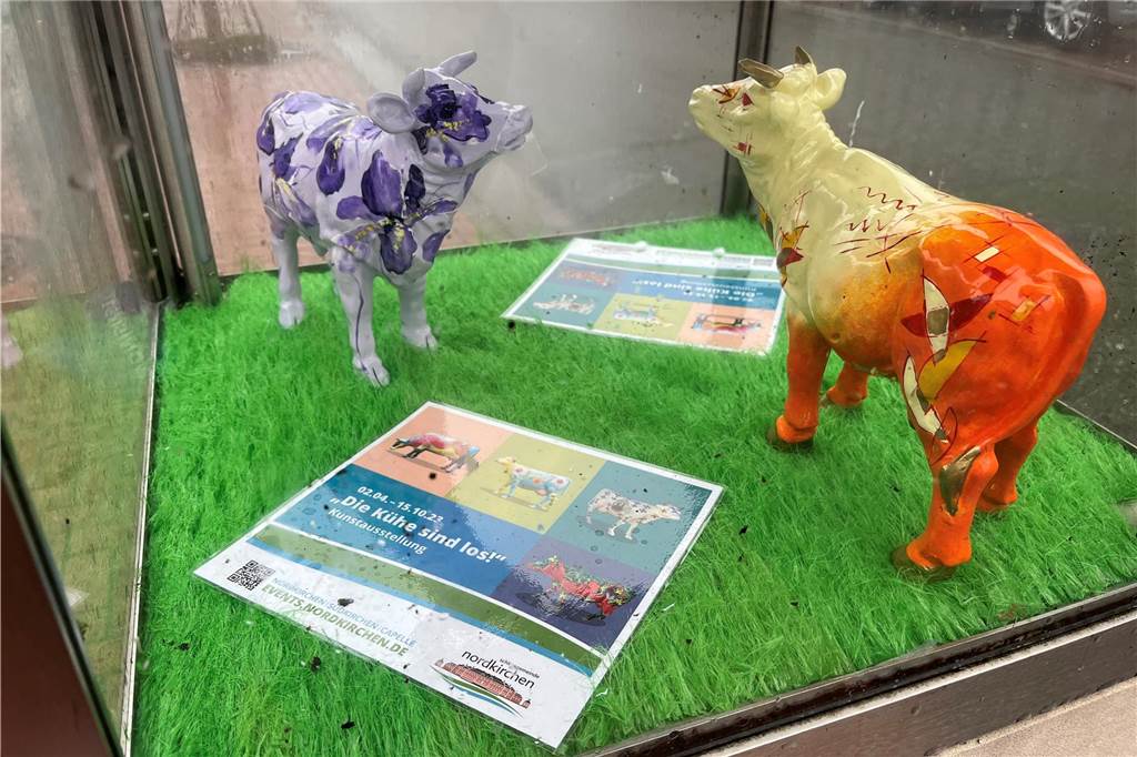 Fast 50 Kühe haben ihren Platz in der Gemeinde für die neue Freiluft-Ausstellung gefunden.