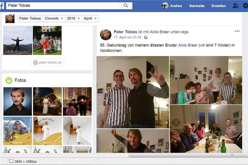 „Jesus wäre auch bei Facebook“ - Pater Tobias nutzt längst Soziale Medien zum Austausch Fast täglich postet Pater Tobias Inhalte auf Facebook. So sehen seine Freunde wie Pater Tobias privat ist.