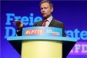 FDP-Chef Christian Lindner am Samstag auf dem NRW-Landesparteita gin Neuss. Foto: Oliver Berg