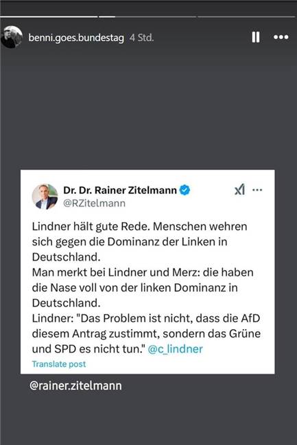 Mehrheit für scharfe Asylpolitik: CDU und AfD zeigen auf Gewalttat im Wahlkreis Screenshot eines Postings des FDP-Bundestagskandidaten im Wahlkreis Unna I Benjamin Lehmkühler.