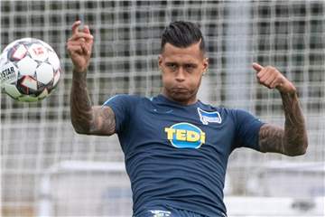Feierte nach langer Verletzungspause ein erfolgreiches Comeback im Hertha-Dress: Davie Selke. Foto: Paul Zinken
