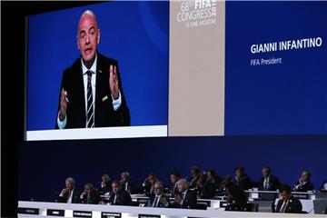 FIFA-Präsident Gianni Infantino auf dem Kongress des Fußball-Weltverbands. Foto: Alexander Zemlianichenko/AP