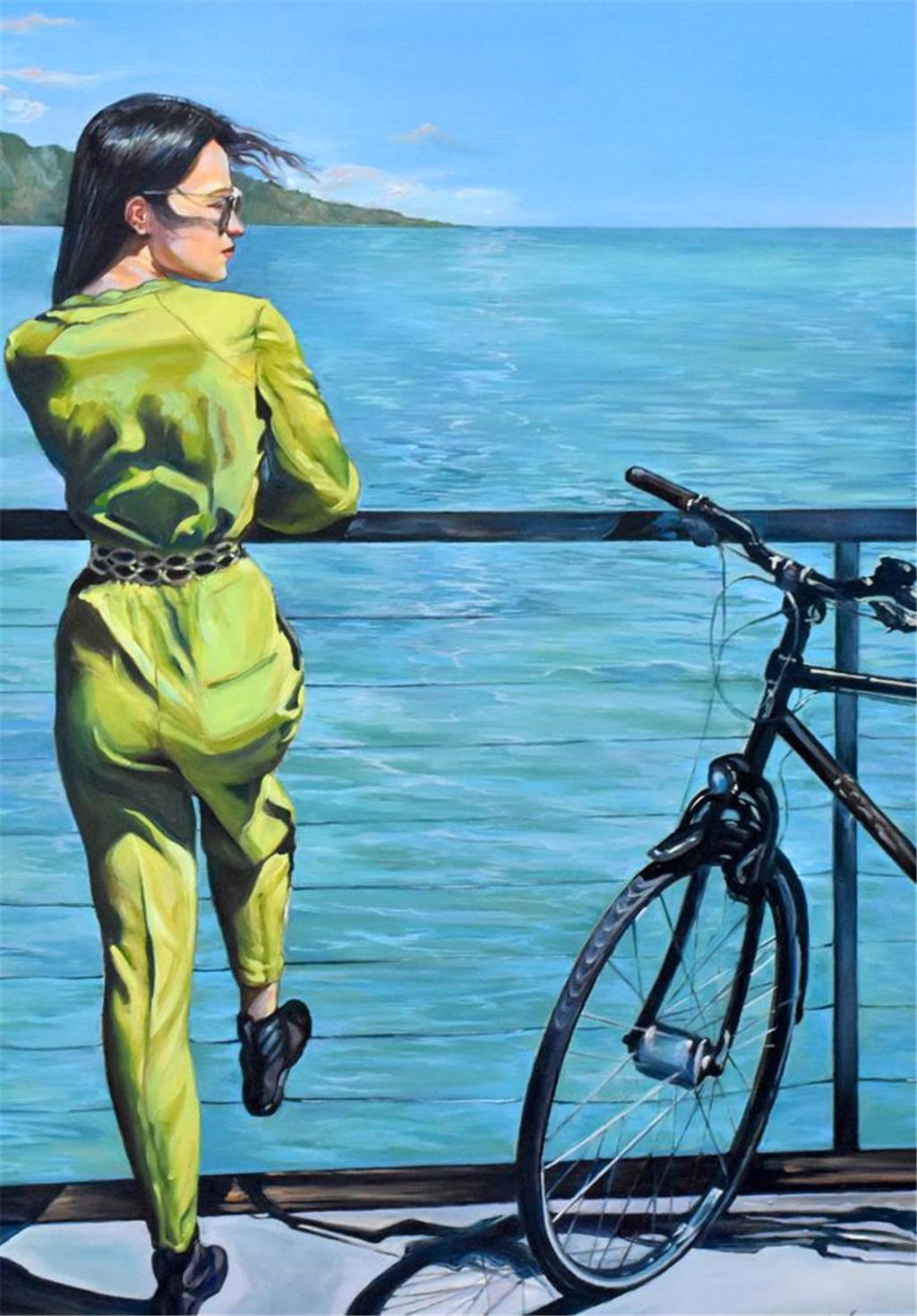 „Frau am Wasser“ – eines der Werke, die Valeria Ulman in ihrer Reihe „Flow“ in der Galerie Kappmeier in Ahaus ausstellt. So will sie einen Raum für Kunst erobern, die sonst in der Region rar gesät seien.