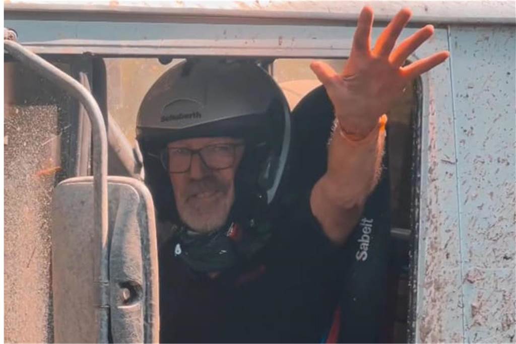 Alfred Wemhoff bei einer Geländerallye mit seinem Unimog.