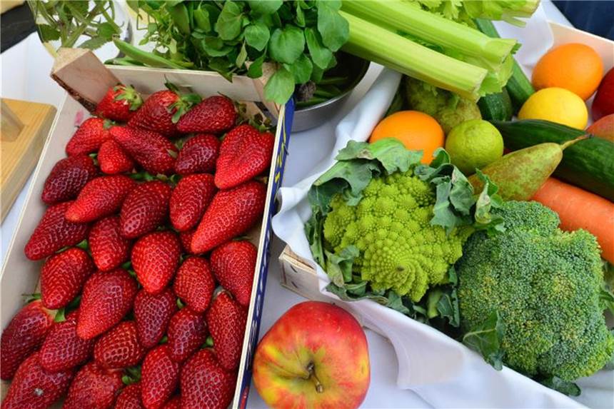 Steuerrabatt für Gemüse und lange Bahnreisen gefordert Frisches Obst und Gemüse: Umweltexperten empfehlen eine Vergünstigung pflanzlicher Lebensmittel. Foto: Martin Schutt