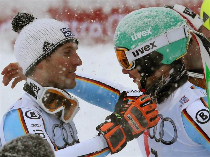 Ski-Asse Dopfer und Neureuther versprechen Attacke Fritz Dopfer (l) und Felix Neureuther wollen beim Heim-Weltcup angreifen. Foto: Stephan Jansen