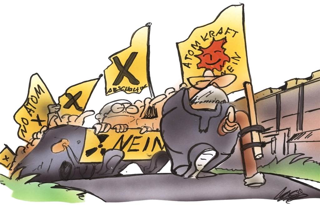 Karikatur BI "Kein Atommüll in Ahaus"