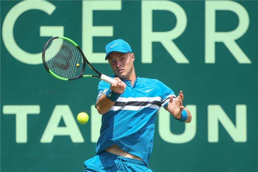 Tennis-Talent Molleker in Halle ausgeschieden Für Rudi Molleker ist das Turnier in Halle/Westfalen bereits beendet. Foto: Friso Gentsch