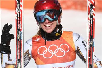 Fuhr im Super-G der Damen sensationell zu Gold: Ester Ledecka aus Tschechien. Foto: Tobias Hase