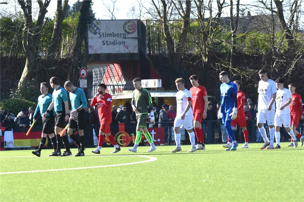 Fußball Oberliga Westfalen 2. März 2025, Jule-Ludorf-Sportanlage; Spvgg. Erkenschwick - SV Schermbeck 0:3.