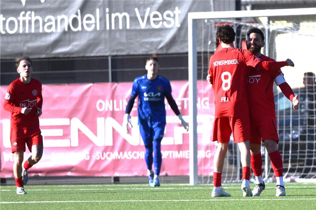 Fußball Oberliga Westfalen 2. März 2025, Jule-Ludorf-Sportanlage; Spvgg. Erkenschwick - SV Schermbeck 0:3.