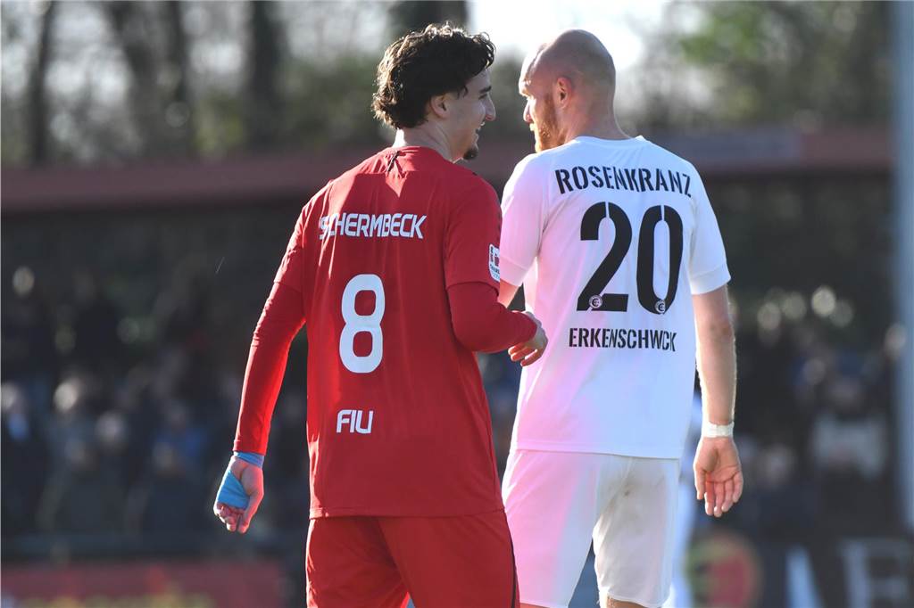 Fußball Oberliga Westfalen 2. März 2025, Jule-Ludorf-Sportanlage; Spvgg. Erkenschwick - SV Schermbeck 0:3.