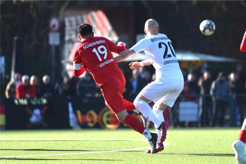Fußball Oberliga Westfalen 2. März 2025, Jule-Ludorf-Sportanlage; Spvgg. Erkenschwick - SV Schermbeck 0:3.