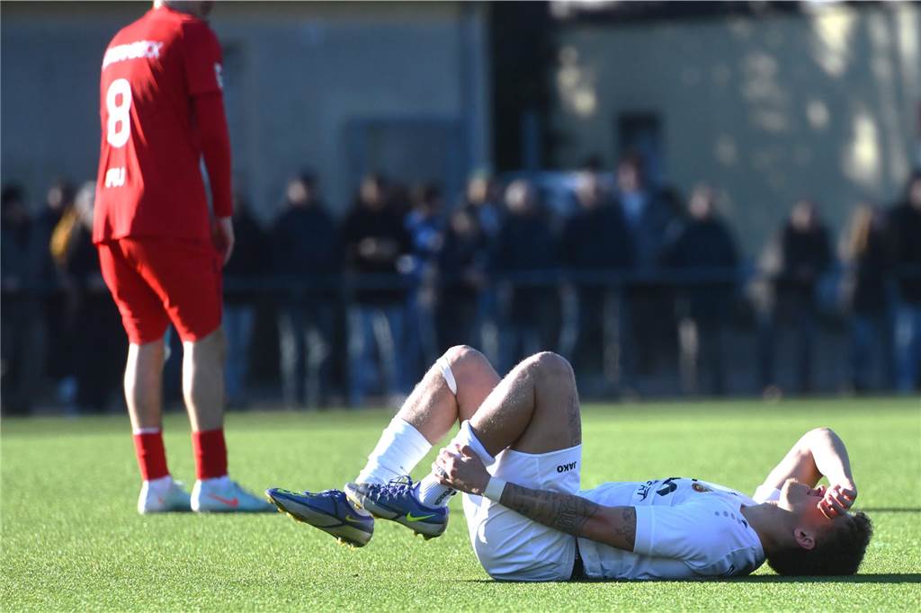 Fußball Oberliga Westfalen 2. März 2025, Jule-Ludorf-Sportanlage; Spvgg. Erkenschwick - SV Schermbeck 0:3.