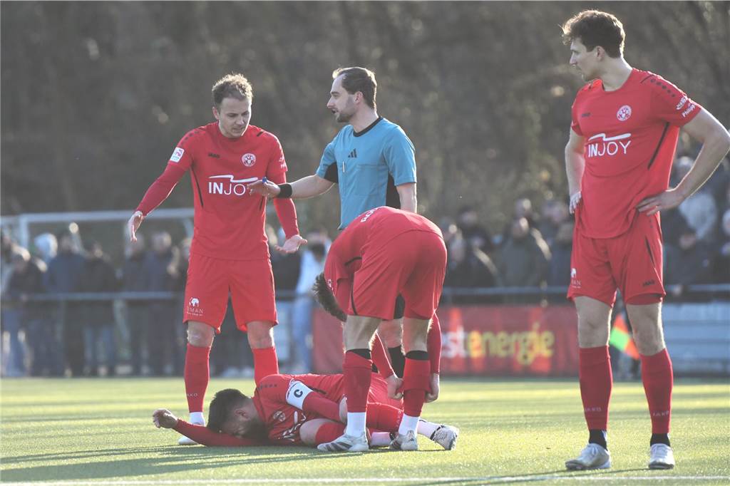 Fußball Oberliga Westfalen 2. März 2025, Jule-Ludorf-Sportanlage; Spvgg. Erkenschwick - SV Schermbeck 0:3.
