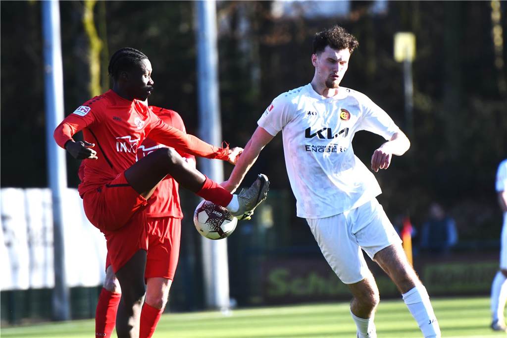 Fußball Oberliga Westfalen 2. März 2025, Jule-Ludorf-Sportanlage; Spvgg. Erkenschwick - SV Schermbeck 0:3.