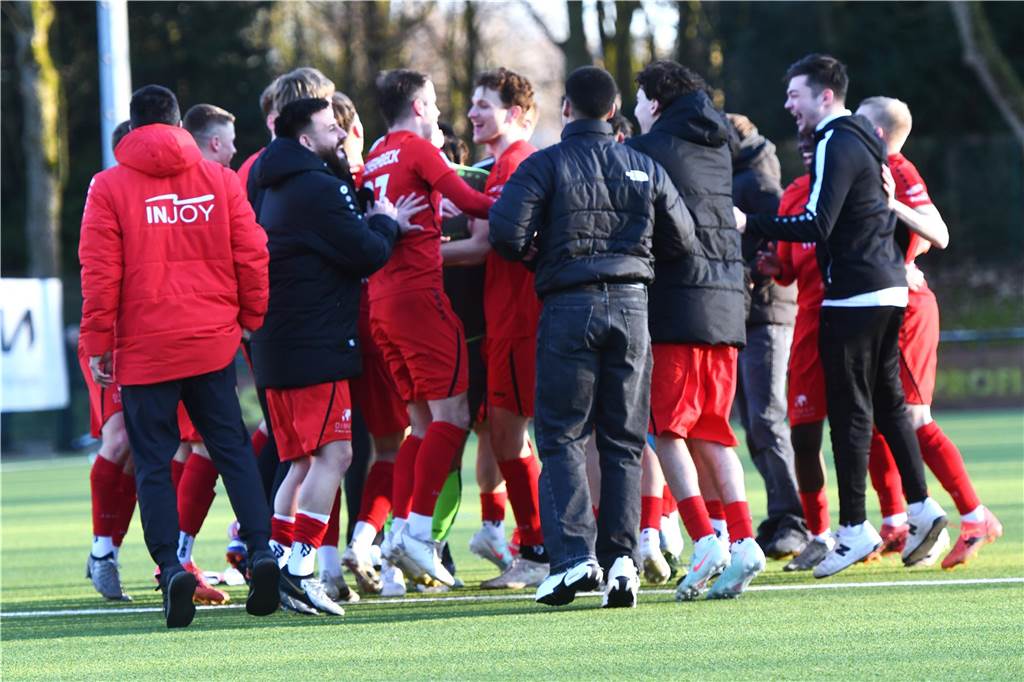 Fußball Oberliga Westfalen 2. März 2025, Jule-Ludorf-Sportanlage; Spvgg. Erkenschwick - SV Schermbeck 0:3.