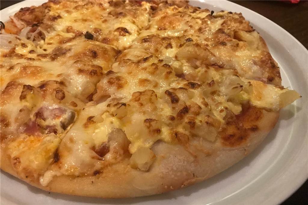 Ganz schön deftig war die Pizza Sex on the beach.