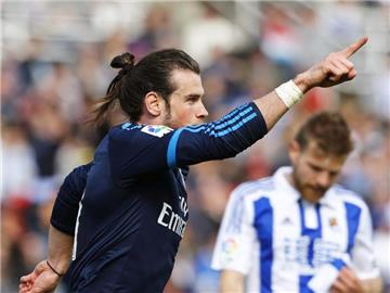 Gareth Bale (L) schoss Real Madrid zum Sieg über Real Sociedad San Sebastián. Foto: Juan Herrero