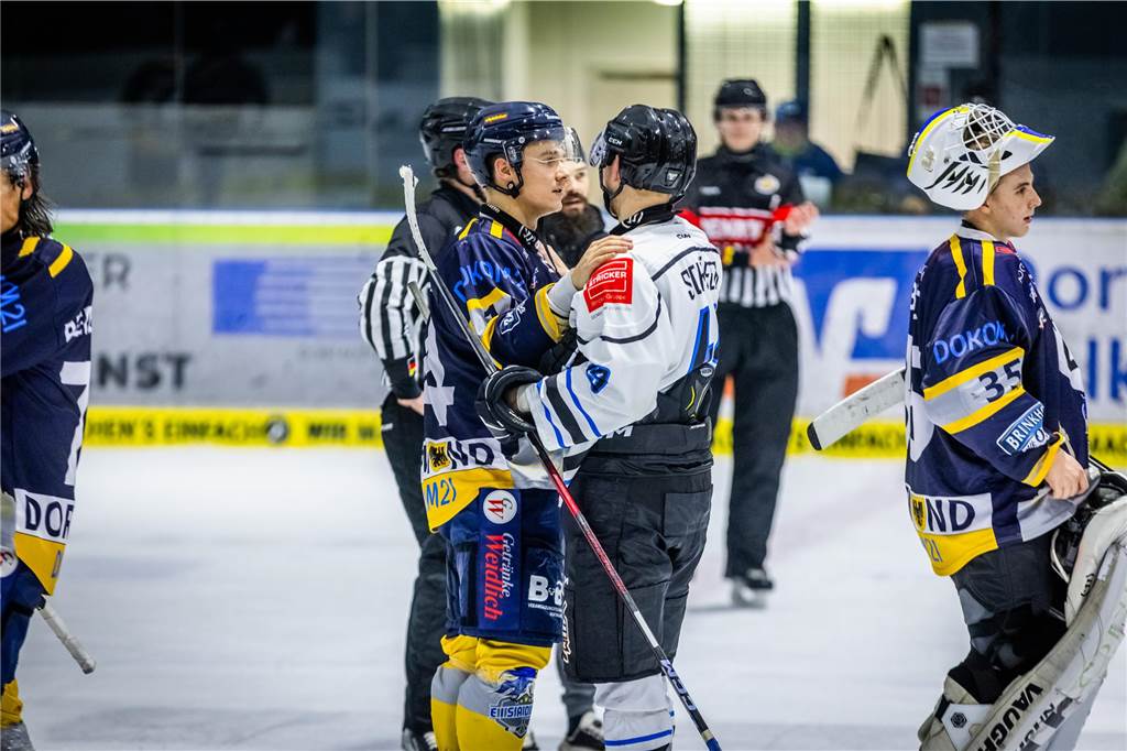 Gegen die Grizzlys Bergkamen feierten die Eisadler Dortmund einen knappen 3:2-Sieg.