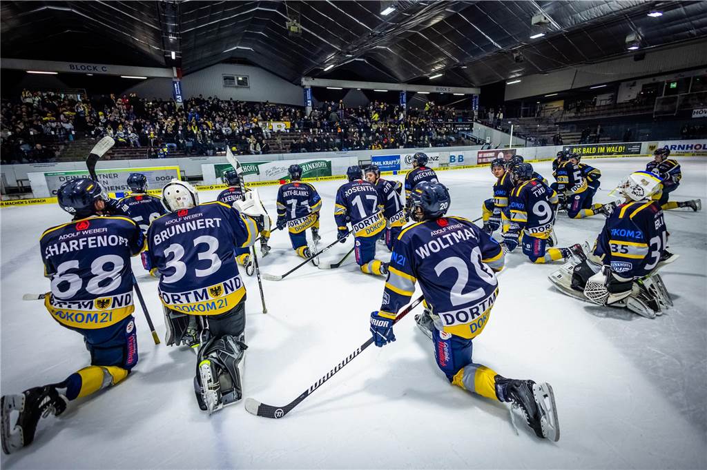 Gegen die Grizzlys Bergkamen feierten die Eisadler Dortmund einen knappen 3:2-Sieg.