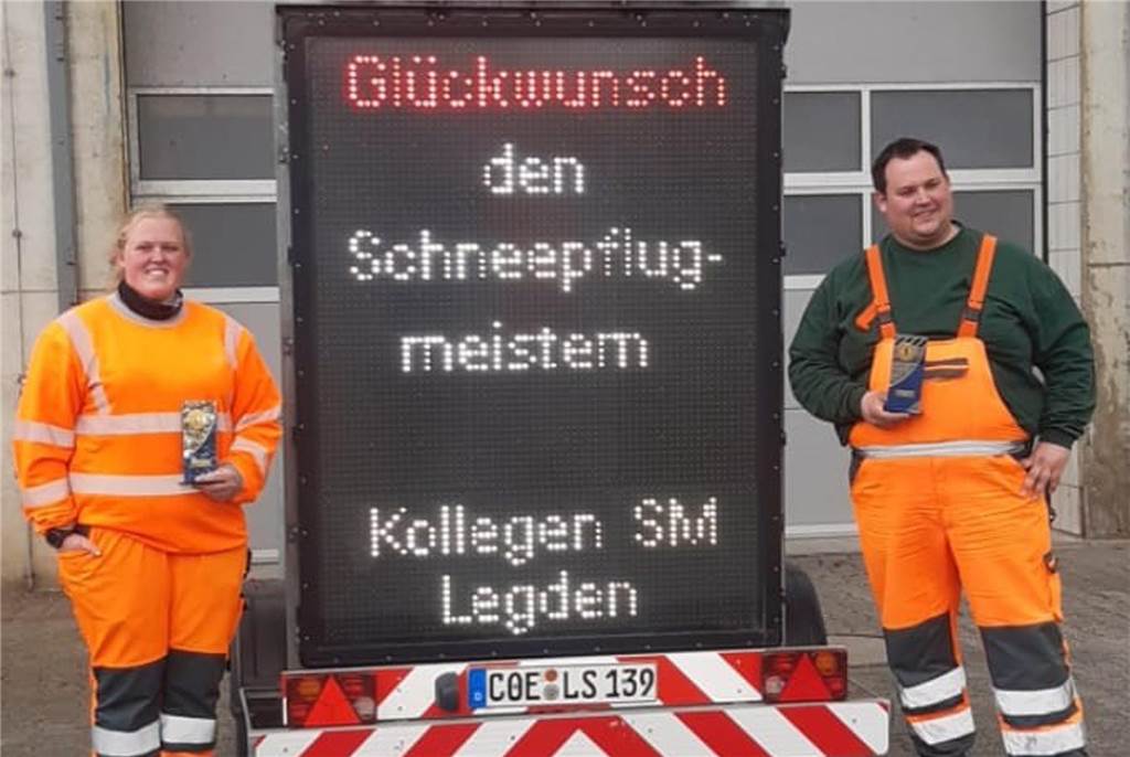 Die besten Schneepflüger kommen aus Legden: Team gewinnt Vorentscheid Jacqueline Wüller und Patrick Schalk.