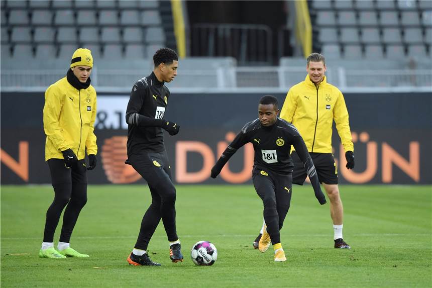Gehört die BVB-Zukunft (v.l.): Giovanni Reyna, Jude Bellingham und Youssoufa Moukoko.