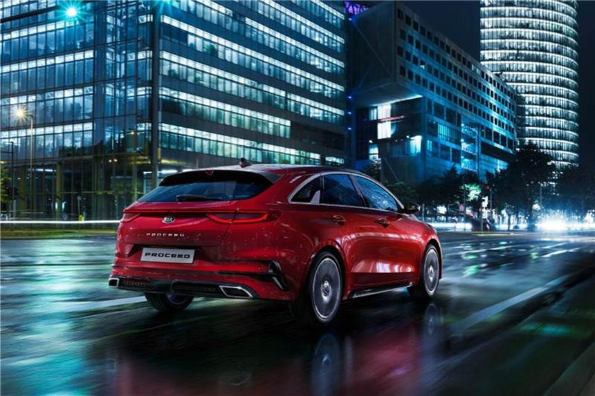 Kia erweitert Modellpalette um ProCeed und Ceed GT Geht Anfang 2019 in den Handel: Der Shooting Brake Kia ProCeed. Foto: Kia