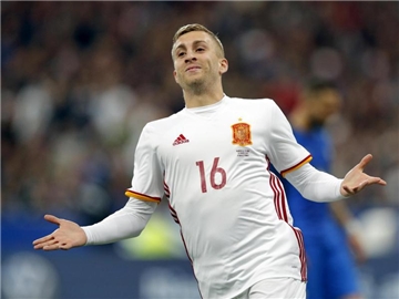 Gerard Deulofeu im Trikot der spanischen Nationalmannschaft. Foto: Christophe Ena