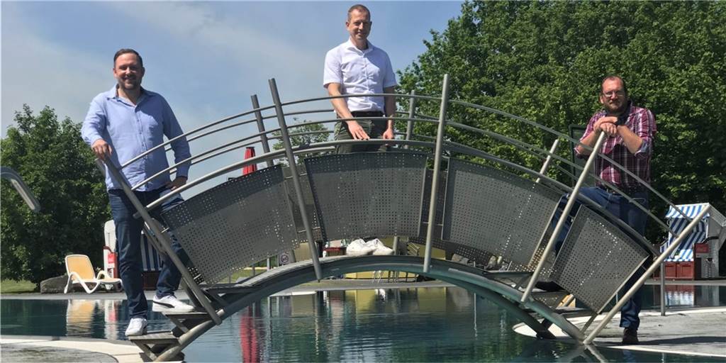 Energiekrise trifft das Atlantis: „... dann können wir den Betrieb einstellen“ Geschäftsführer Frank Schellhaus, Betriebsleiter Christian Krause und Technischer Leiter Thorsten Gaedeke vom Freizeitbad Atlantis
