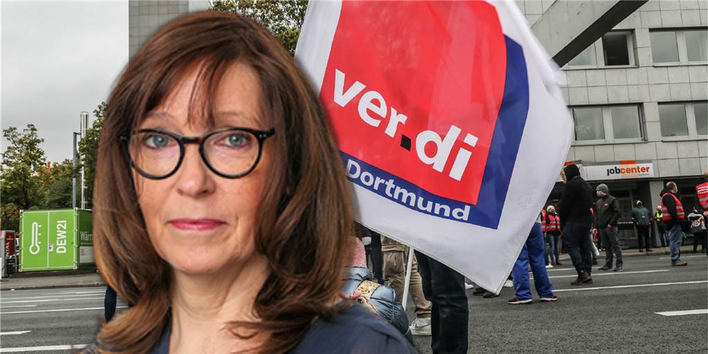 Demo-Aufruf mit Linksextremen: Gewerkschaften und Linke haben rote Linie überschritten Redakteurin Gaby Kolle vor einem Archivfoto von einem Verdi-Protest.