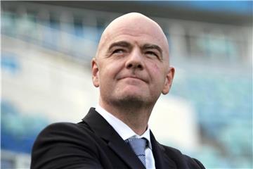 Gianni Infantino hatte die Idee für eine ausgeweitete Club-WM und eine globale Nations League vorgestellt. Foto: Alexei Nikolsky/POOL SPUTNIK KREMLIN/AP