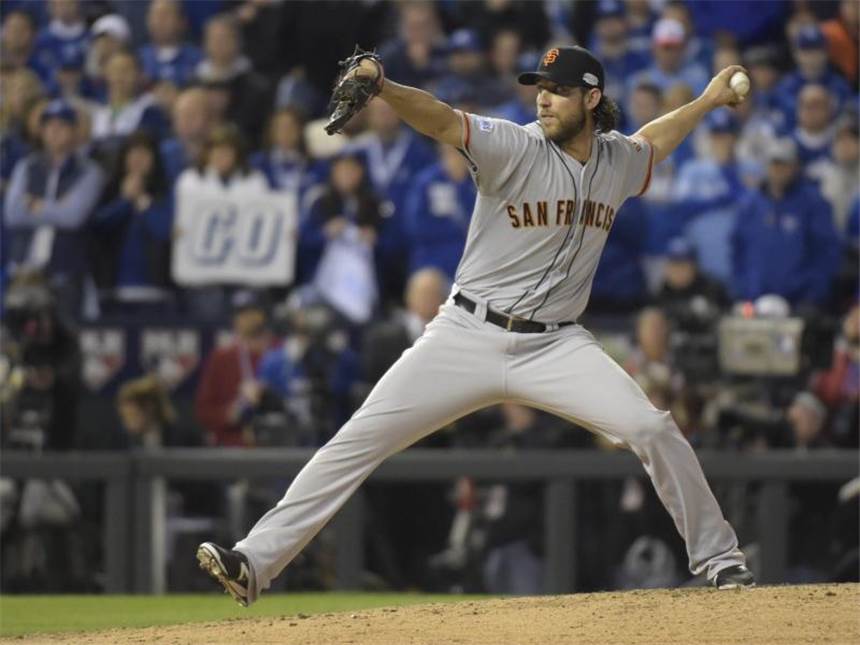 Aus der Luft gefangen: Giants gewinnen World Series Giants-Pitcher Madison Bumgarner war der gefeierte Mann. Foto: John G. Mabanglo