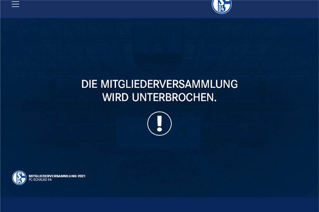Ging nicht gut los: Dieses Bild sahen die zugeschalteten Schalke-Mitglieder relativ schnell nach Beginn der Versammlung.