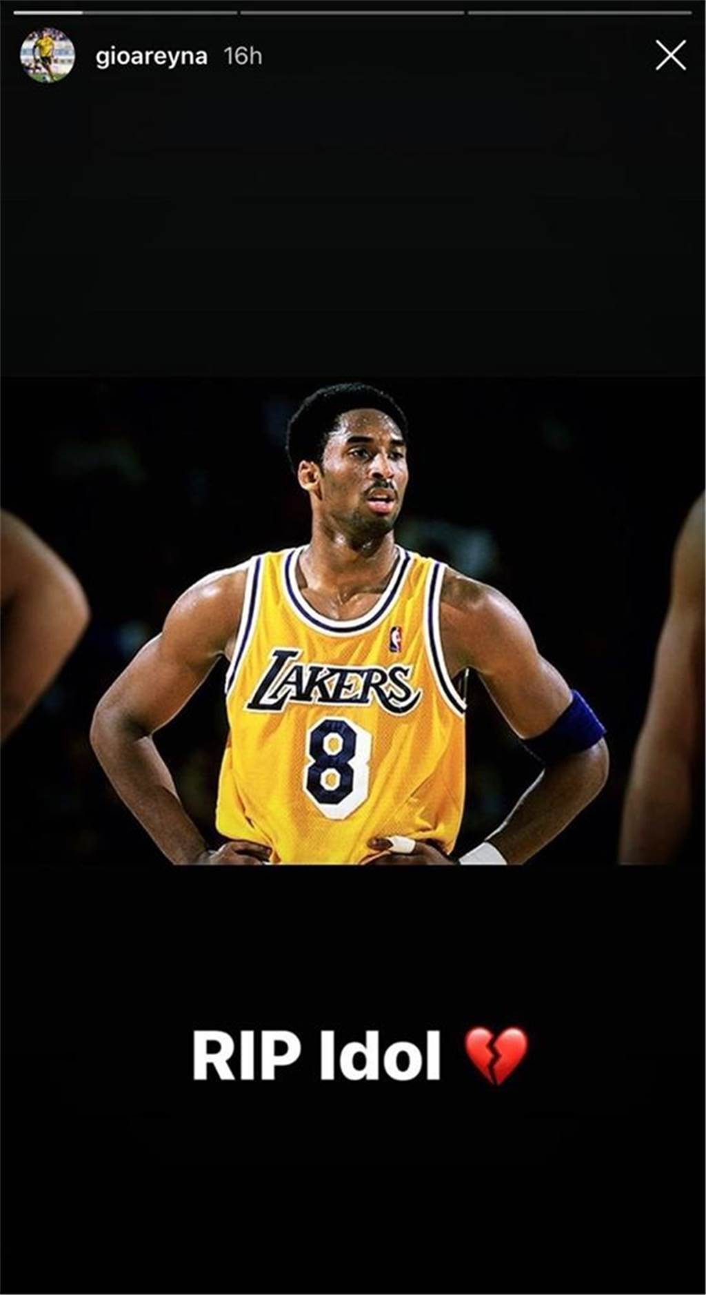 BVB-Spieler trauern um Kobe Bryant: Eine Sportikone, ein wahrer Athlet und für viele ein Held Gio Reyna teilte dieses Bild von Kobe Bryant in seiner Instagram-Story.